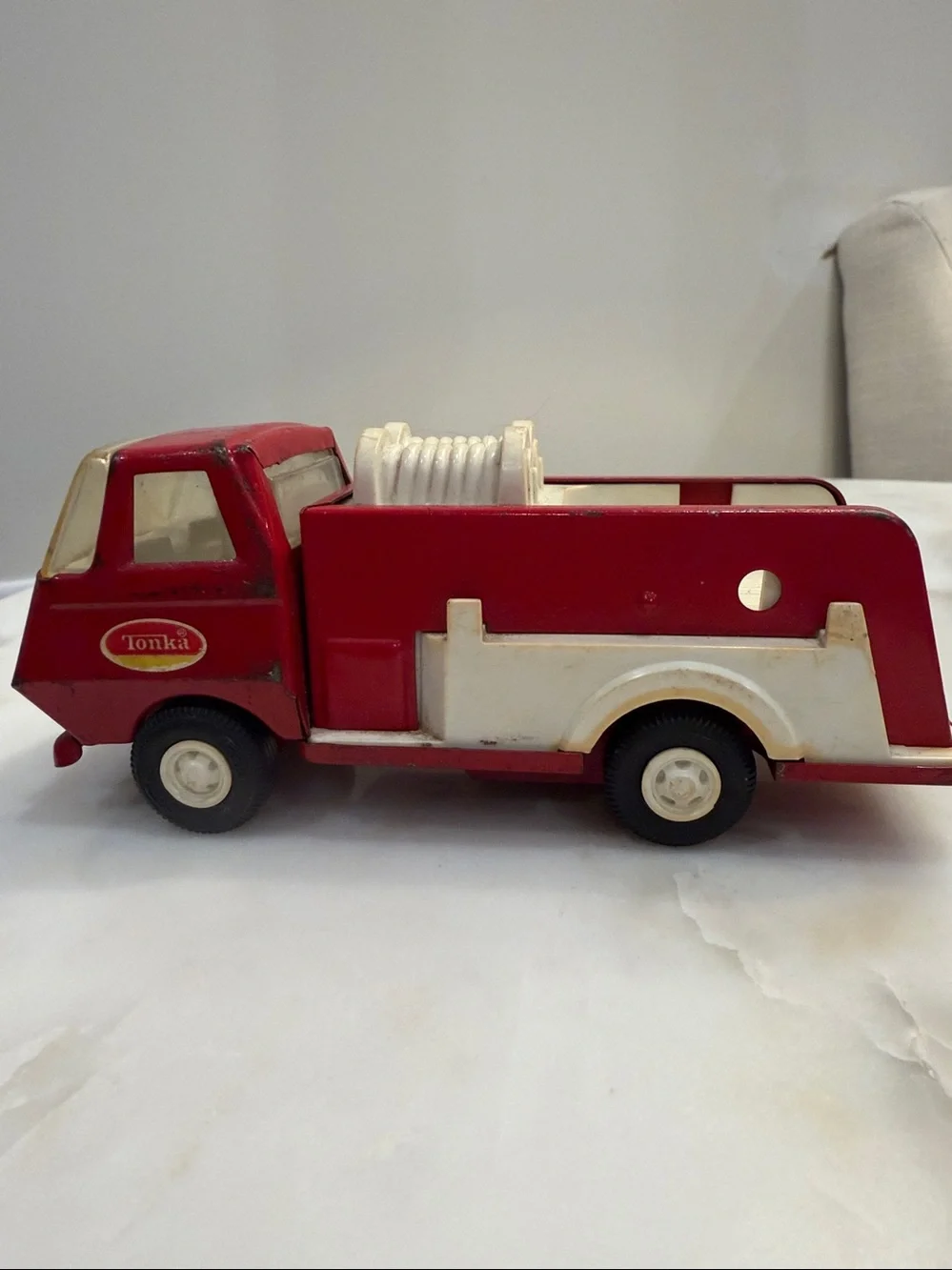 Vintage Tonka Fire Truck Pressed Steel Red Utility Truck Toy 1960s 1970s